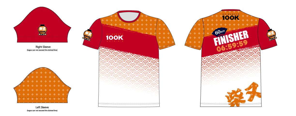 2015フィニッシャーTシャツ60Kの完走タイムが入ります!!